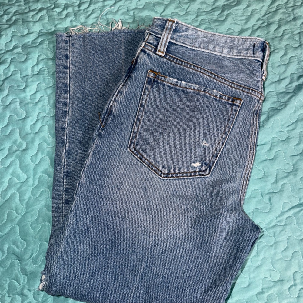 Abercrombie & Fitch Light Blue Frayed Hem Denim Shorts Size 6/28